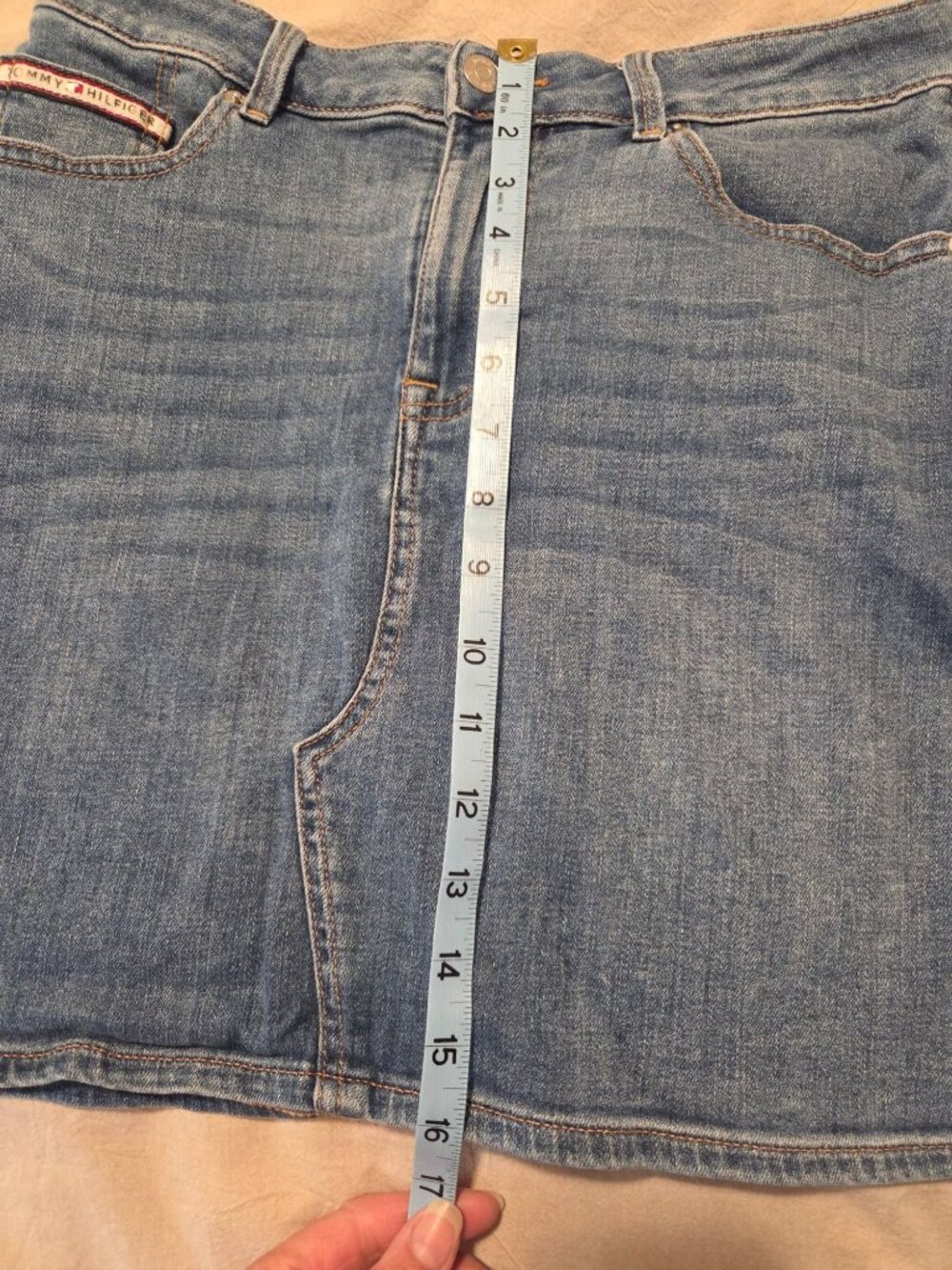 Tommy Hilfiger Denim Mini Skirt Logo Tape Detailing 6 Buffay country bohochic - Picture 5 of 7